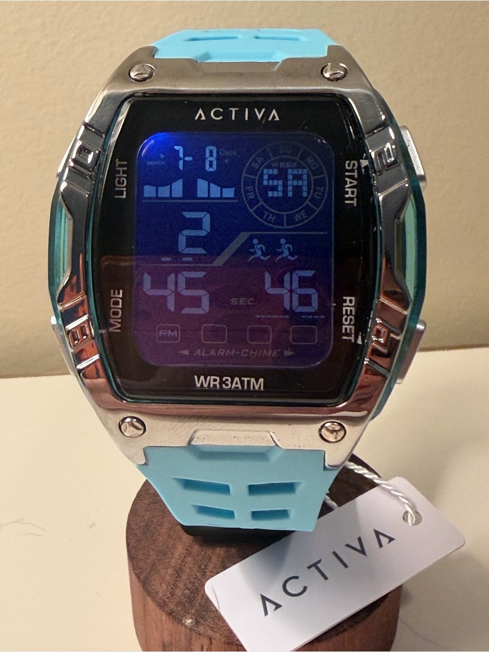 Activa Zalix x Invicta Digital Sport Watch – 46mm | Light Blue | New with Box